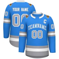 Powder Blue White Powder Blue-Gray Classic Hockey Jersey