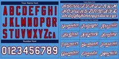 Powder Blue White-Red Classic Style Baseball Jersey 2