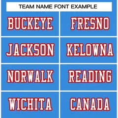Powder Blue White-Red Classic Style Football Jersey 3