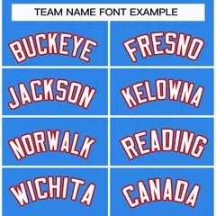 Powder Blue White-Red Classic Style Hockey Jersey 3