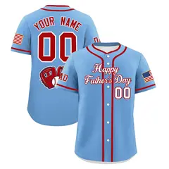 Powder Blue White Red Father's Day Classic Baseball Jersey
