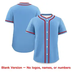 Powder Blue White Red Father's Day Classic Baseball Jersey 7