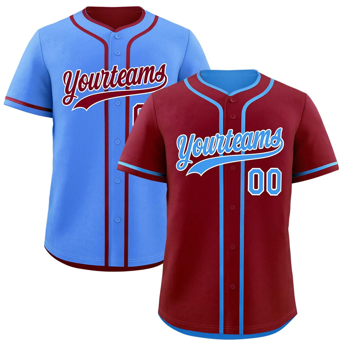 Powder Blue White Reversible Baseball Jersey