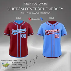 Powder Blue White Reversible Baseball Jersey 2