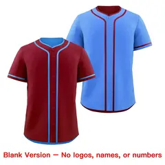 Powder Blue White Reversible Baseball Jersey 9