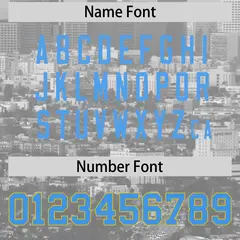 Powder Blue White Reversible City Graffiti Baseball Jersey 7