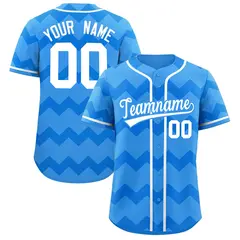 Powder Blue White Ripple Design Authentic Baseball Jersey