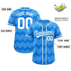 Powder Blue White Ripple Design Authentic Baseball Jersey 2