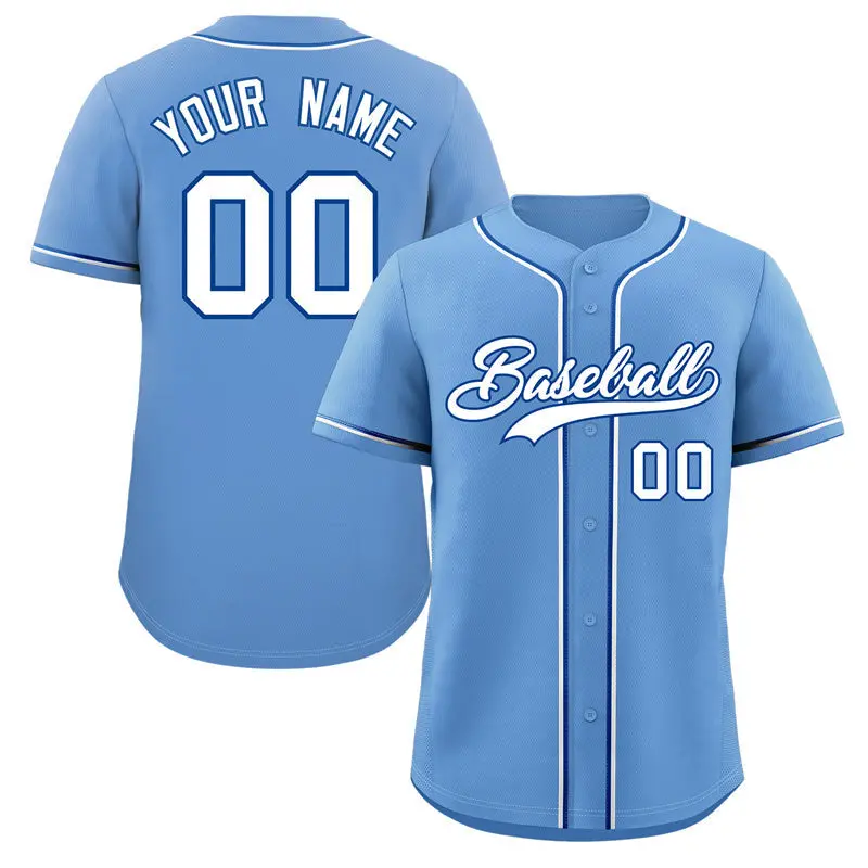 Powder Blue White-Royal Classic Authentic Baseball Jersey