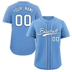 Powder Blue White-Royal Classic Authentic Baseball Jersey