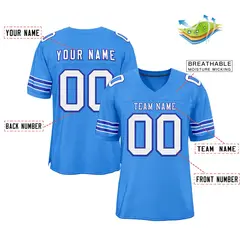 Powder Blue White-Royal Classic Authentic Football Jersey 2