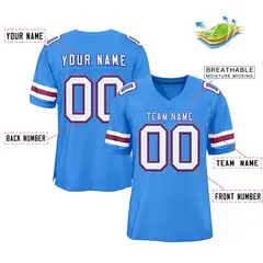 Powder Blue White-Royal Classic Authentic Football Jersey 2
