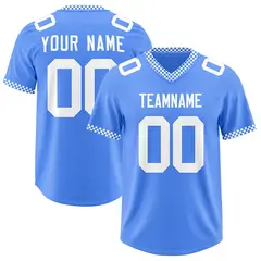 Powder Blue White Square Neckline Football Jersey 1