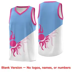 Powder Blue White Sunburst Two Tone Basketball Jersey 2