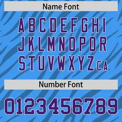 Powder Blue White Tiger Stripe Graffiti Football Jersey 4