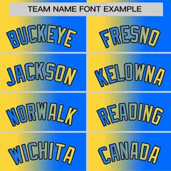 Powder Blue Yellow-Black Gradient Baseball Jersey 3