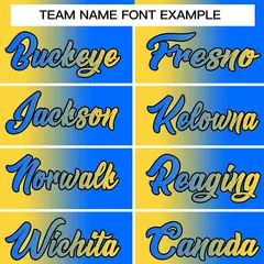 Powder Blue Yellow-Black Gradient Baseball Jersey 3
