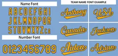 Powder Blue Yellow-Navy Classic Authentic Baseball Jersey 3