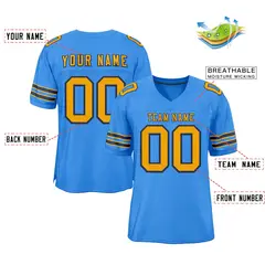 Powder Blue Yellow-Navy Classic Authentic Football Jersey 2