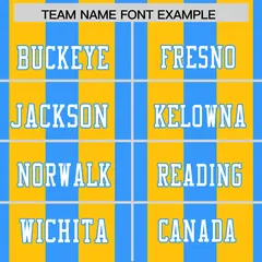 Powder Blue Yellow Thick Stripe Authentic Football Jersey 3