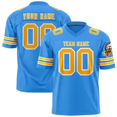 Powder Blue Yellow-White Classic Authentic Football Jersey