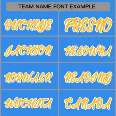 Powder Blue Yellow-White Raglan Full-Snap Varsity Letterman Jacket 5