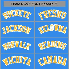 Powder Blue Yellow-White Raglan Full-Snap Varsity Letterman Jacket 5