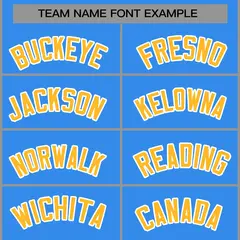 Powder Blue Yellow-White Raglan Full-Snap Varsity Letterman Jacket 5