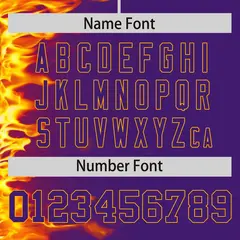 Purple 3D Flame Design Authentic Baseball Jersey 4