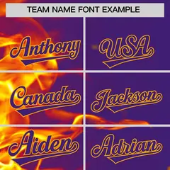 Purple 3D Flame Full-Zip Varsity Letterman Bomber Jacket 3