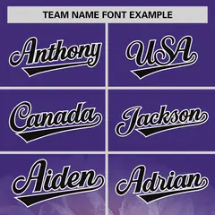 Purple 3D Flower Design Authentic Baseball Jersey 3