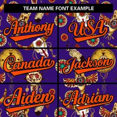 Purple 3D Graffiti Pattern Baseball Jersey 3