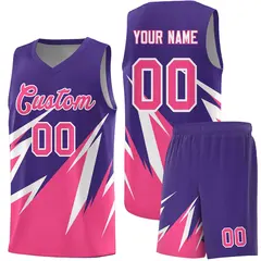 Purple Abstract Mountain Pattern Basketball Jersey