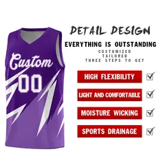 Purple Abstract Mountain Pattern Basketball Jersey 2