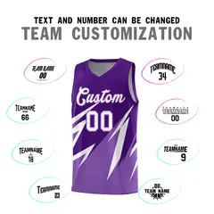 Purple Abstract Mountain Pattern Basketball Jersey 3