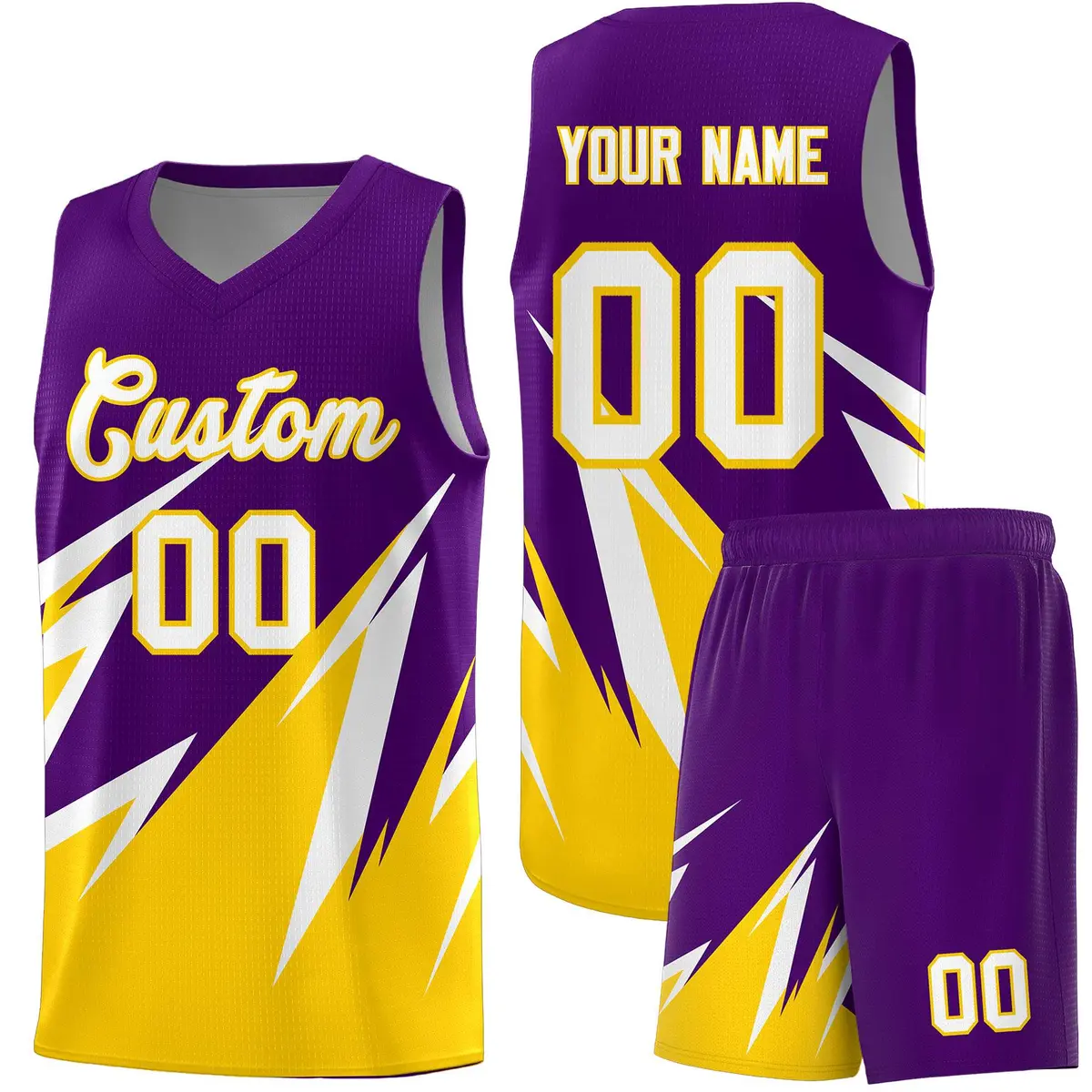 Purple Abstract Mountain Pattern Basketball Jersey