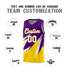 Purple Abstract Mountain Pattern Basketball Jersey 3