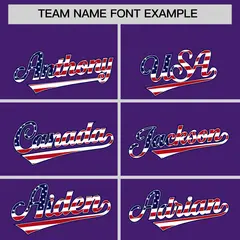 Purple American Flag Design Baseball Jersey 3