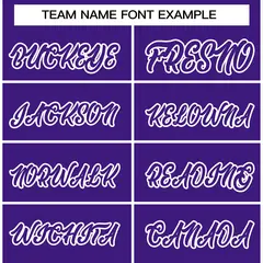 Purple and White Raglan Varsity Full-Snap Letterman Jacket 5
