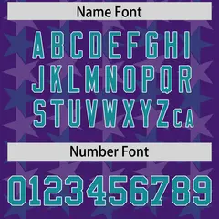 Purple Aqua All Star Graffiti Pattern Football Jersey 4
