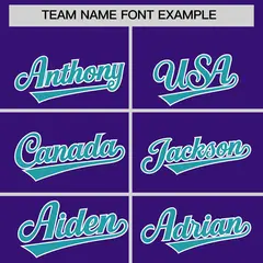 Purple Aqua American Flag Full-Snap Raglan Letterman Jacket 3