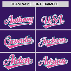 Purple Aqua and Pink Raglan Sleeves Baseball Jersey 3