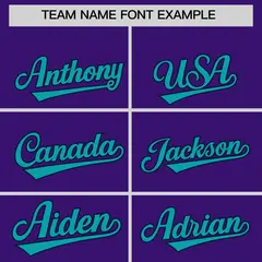 Purple Aqua Baroque Style Baseball Jersey 3