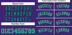 Purple Aqua-Black Stripe Fashion Baseball Jersey 3