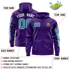 Purple Aqua Classic Full-Zip Varsity Letterman Jacket Hoodie 4