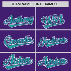 Purple Aqua Color Block Side Dotted Line Baseball Jersey 3