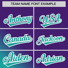 Purple Aqua Diagonal Stripe Gradient Fashion Baseball Jersey 3