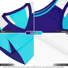 Purple Aqua Double Side Sets Basketball Jersey 5