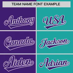 Purple Aqua Four Squares Performance Polo Shirt 3