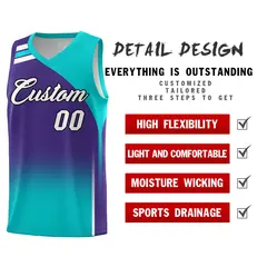 Purple Aqua Gradient Basketball Jersey 2